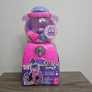 Mattel Polly Pocket Gumball Bear Playset 2 Micro Dolls 26  Accessories NWT